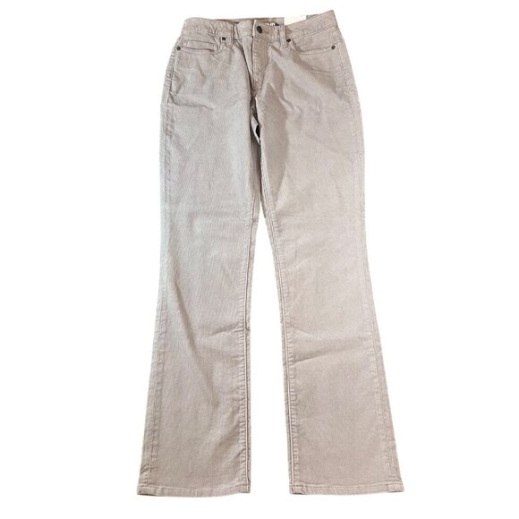 Lands End Womens Mid Rise Straight Leg Corduroy Pants Size 6 Silver Mist - Picture 2 of 7